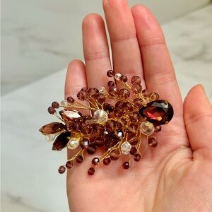 Burgundy hairpiece for wedding or event